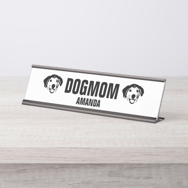 Placa De Nombre Personalizado de mamá de perro personalizada (Anverso)