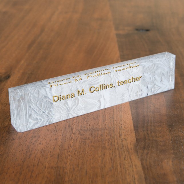 Placa De Nombre Personalizado de vidrio texturado (Lateral)