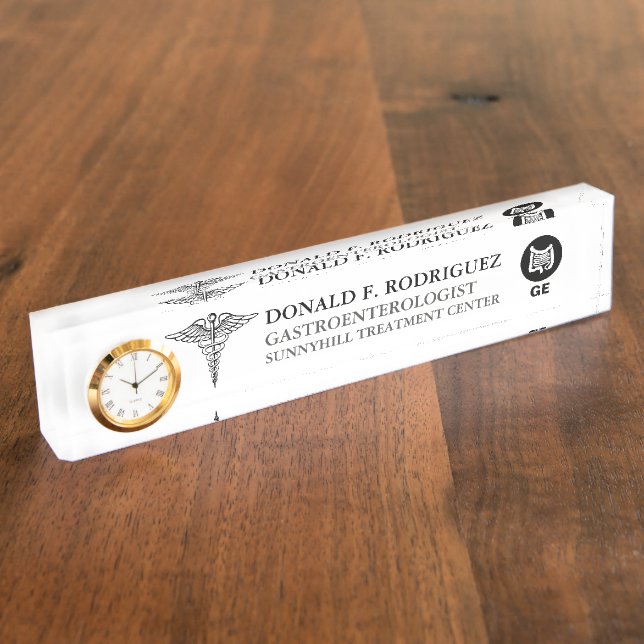 Placa De Nombre Personalizado del especialista médico del (Lateral)