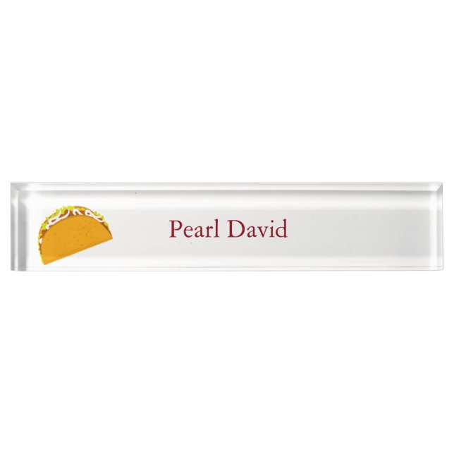 Placa De Nombre Personalizado delicioso del Taco (Anverso)