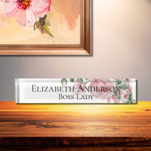 Placa De Nombre Personalizado Divertido Jefe Lady Pequeña Empresar