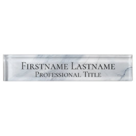 Placa De Nombre Personalizado Elegante Mármol Moderno Acrílico