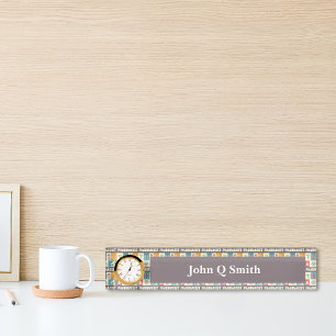 Placa De Nombre Personalizado Farmacéutico・