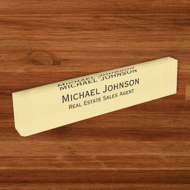 Placa De Nombre Personalizado Faux Gold Modern Professional Office (Custom Faux Gold Modern Professional Office Title Nameplate)