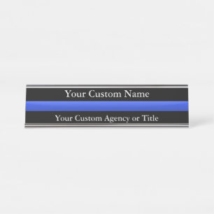 Placa De Nombre Personalizado fino de Blue Line