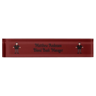 Placa De Nombre Personalizado gracioso de vampiros de Halloween