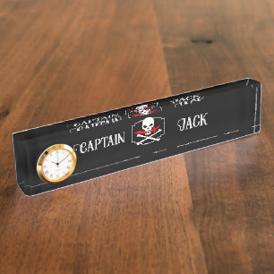 Placa De Nombre Personalizado Jolly Roger (Cutlass)