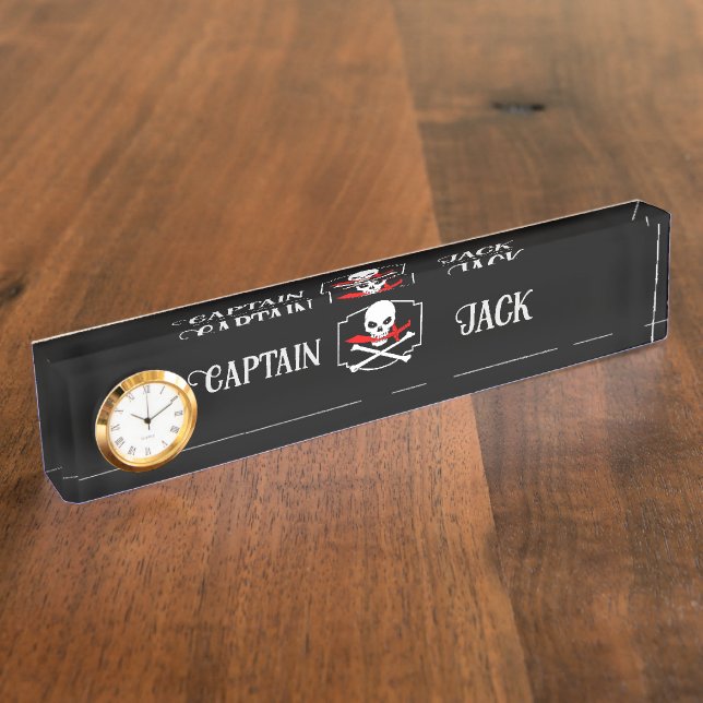 Placa De Nombre Personalizado Jolly Roger (Cutlass) (Lateral)