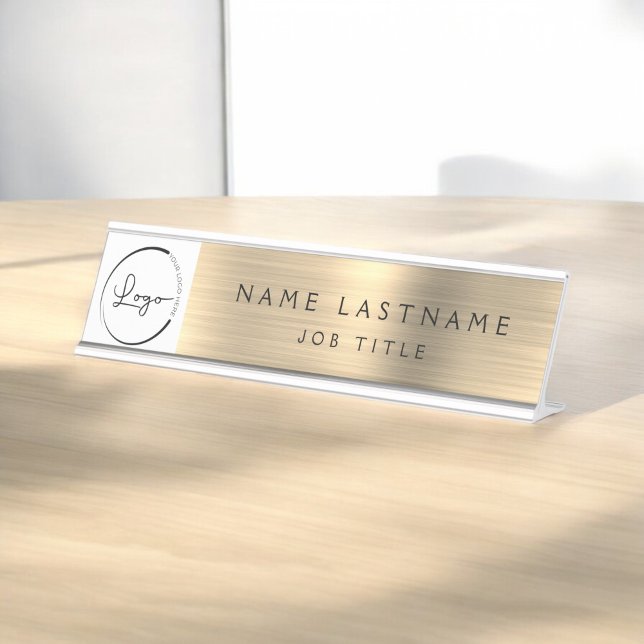 Placa De Nombre Personalizado Logotipo Executive Gold Profesional (Subido por el creador)
