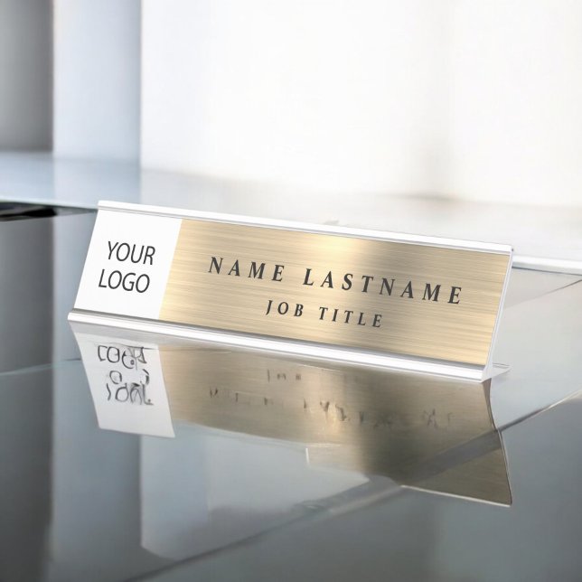 Placa De Nombre Personalizado Logotipo Executive Gold Profesional (Subido por el creador)