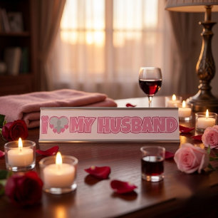 Placa De Nombre Personalizado Me encanta mi marido – Agregar foto