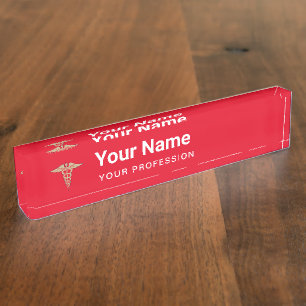 Placa De Nombre Personalizado Médica Enfermero Profesional Graduad