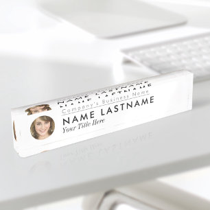 Placa De Nombre Personalizado Photo Business Elegant Título modern