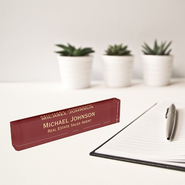 Placa De Nombre Personalizado Profesional Moderno Título de Oficin (Custom Modern Professional Corporate Office Title Nameplate)