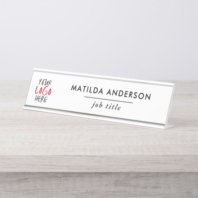 Placa De Nombre Personalizado su logotipo Office & Business Rótulo (Anverso)