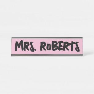 Placa De Nombre Personalizado Teacher Desk Nombre Plate pink