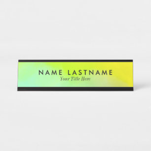 Placa De Nombre Personalizado verde amarillo brillante