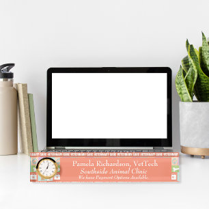 Placa De Nombre Personalizado Veterinaria・