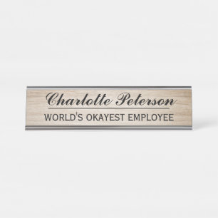 Placa De Nombre Personalizado Wooden Funny