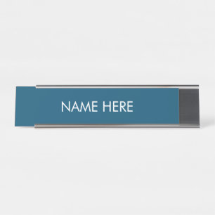 Placa De Nombre personalizar, cambiar el nombre del texto azul ver