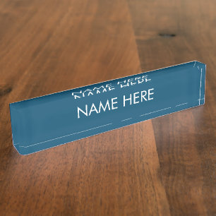Placa De Nombre personalizar, cambiar el nombre del texto azul ver
