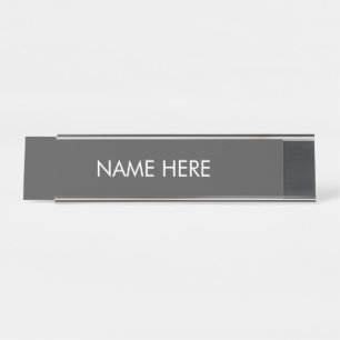 Placa De Nombre personalizar, cambiar el nombre del texto gris osc
