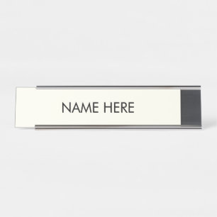 Placa De Nombre personalizar, cambiar nombre de texto marfil negro
