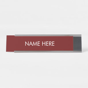 Placa De Nombre personalizar, cambiar nombre de texto maroon wine