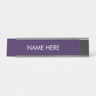Placa De Nombre personalizar, cambiar nombre texto violeta morado