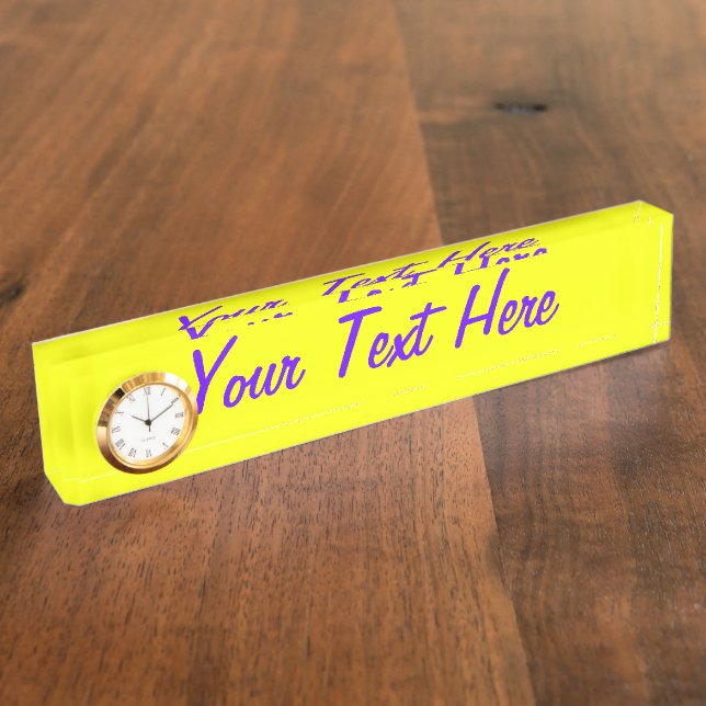 Placa De Nombre Personalizar De Color Amarillo Limón Personalizado (Lateral)
