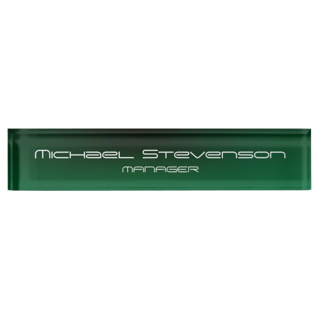 Placa De Nombre Personalizar Textos Profesional Moderno Escritorio (Anverso)