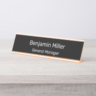 Placa De Nombre Personalize Custom Name Title Employee Office Gold