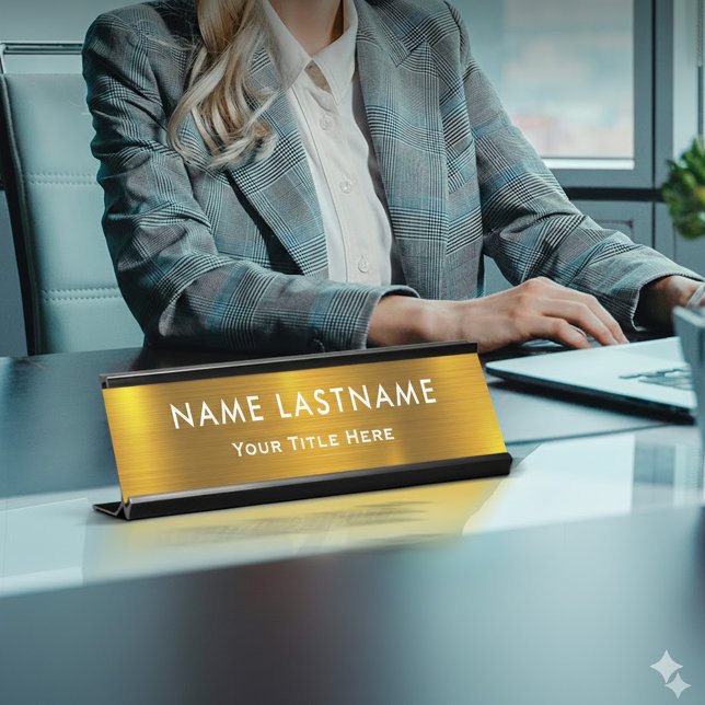 Placa De Nombre Personalized Executive Office Custom Gold Desk (Subido por el creador)