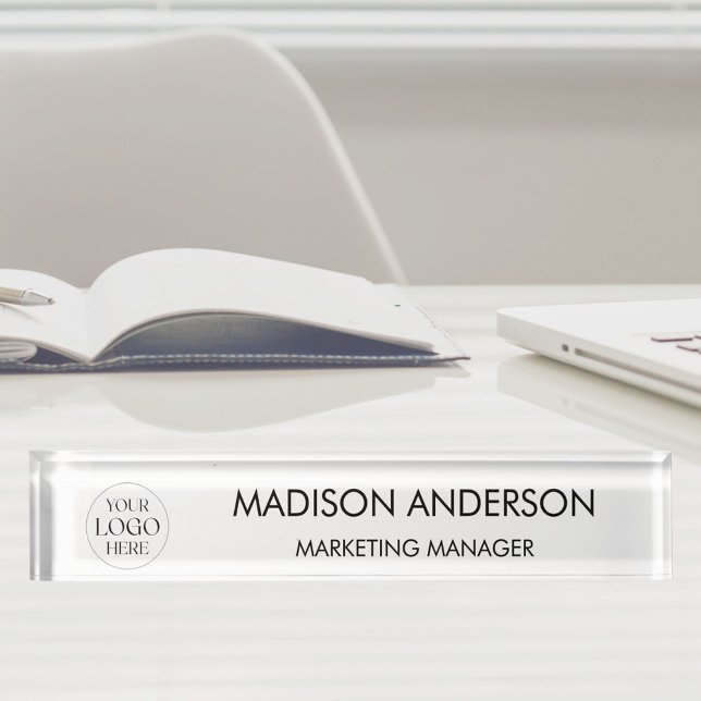 Placa De Nombre Personalized Name Business Logo Modern Template (In situ)