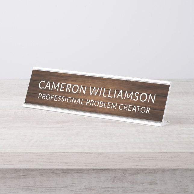 Placa De Nombre Personalized Name Funny Office Humor Professional (Anverso)