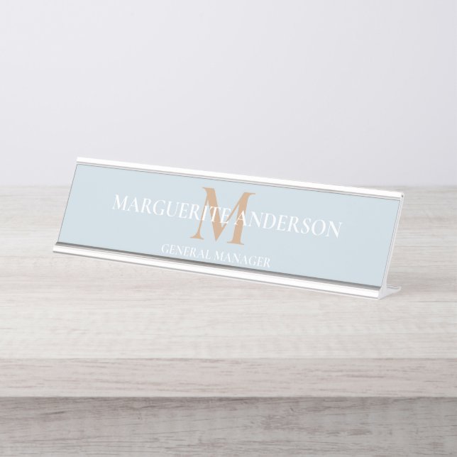 Placa De Nombre Personalized Name Monogram (Anverso)