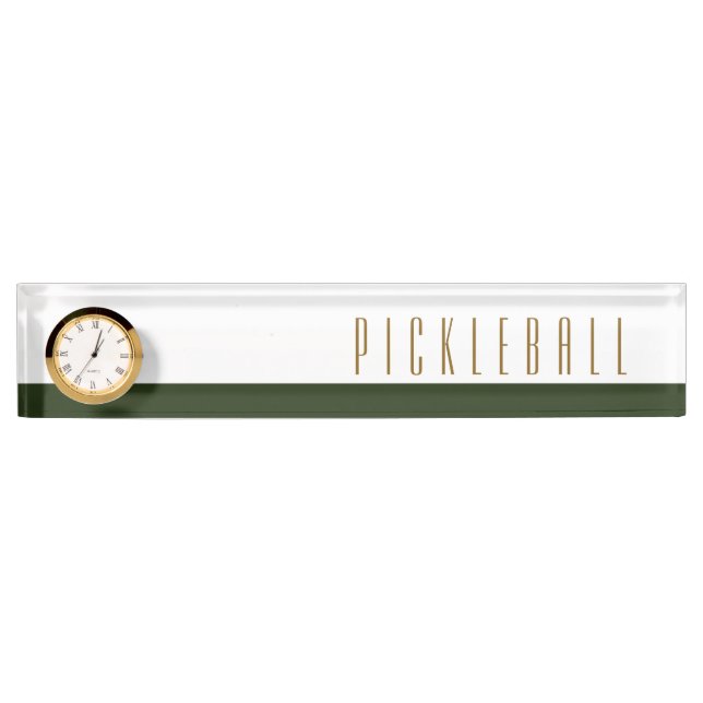 Placa De Nombre PICKLEBALL Blanco Negrita Negrita Verde Bloqueo de (Anverso)