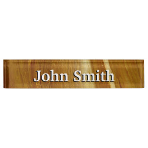 Placa De Nombre Pine Wood II Faux Wooden Textura