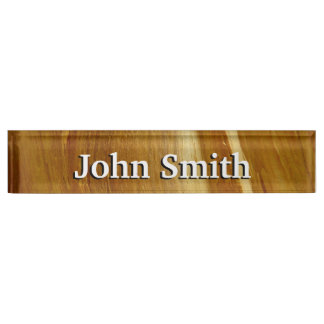 Placa De Nombre Pine Wood II Faux Wooden Textura