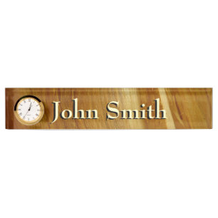 Placa De Nombre Pine Wood II Faux Wooden Textura