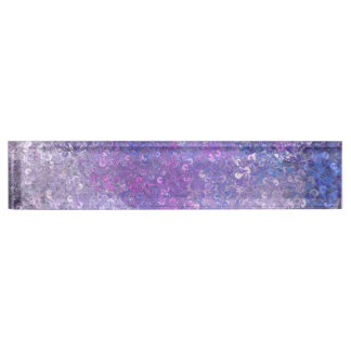 Placa De Nombre Pink And Purple Sequings Bling