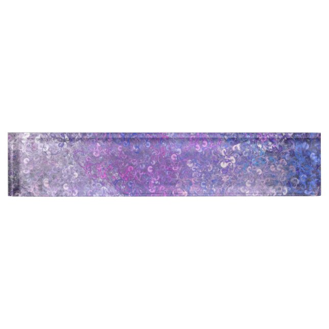 Placa De Nombre Pink And Purple Sequings Bling (Anverso)