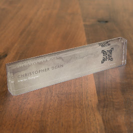 Placa De Nombre Pintado abstracto de Rústico Marrón Profesional Mo