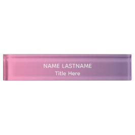 Placa De Nombre Pista elegante, azul y blanca personalizada