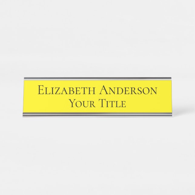 Placa De Nombre Placa simple con nombre amarillo (Anverso)