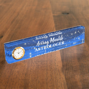 Placa De Nombre Plain Elegant Moderno Astrologer Escritorio Nombre