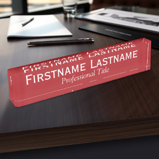 Placa De Nombre Plantilla básica de Office con nombre ejecutivo y 