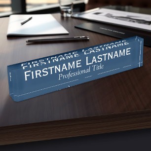 Placa De Nombre Plantilla básica de Office con nombre ejecutivo y