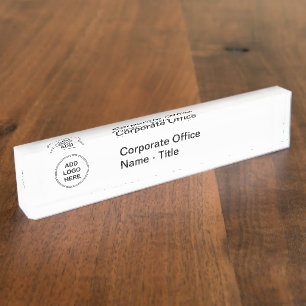 Placa De Nombre Plantilla de logotipo del personal de la oficina c