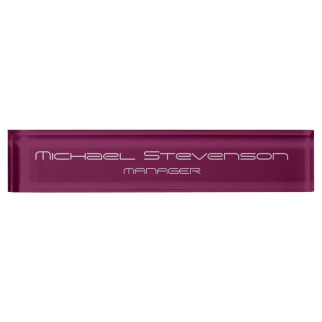 Placa De Nombre Plato de bienvenida Purple Elegant Moderno (Anverso)